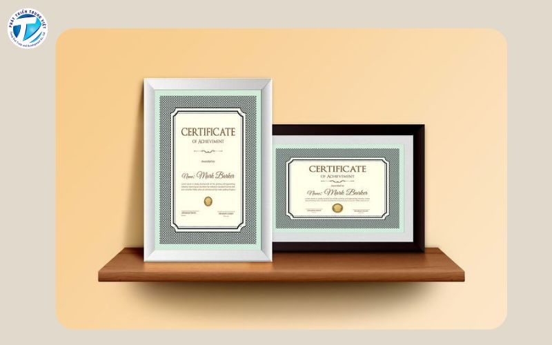 Màu sắc và mẫu khung viền giấy chứng nhận phù hợp